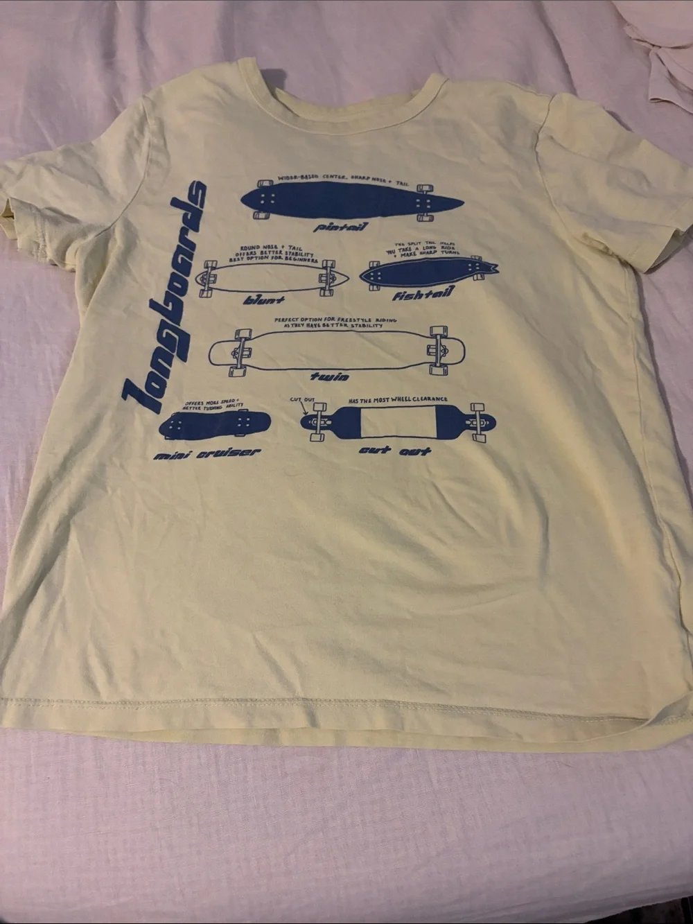GAP Yellow Tee with Blue Longboard Graphic